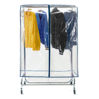 Tatkraft Screen - Staubschutz für Kleiderständer, Abdeckung Kleiderständer, Transparent, Kleidetschutz vor Feuchtigkeit, Schmutz, L96 cm