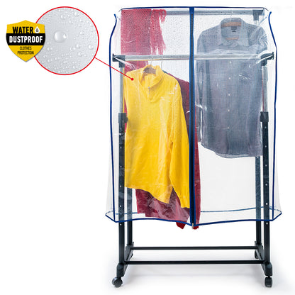 Tatkraft Screen - Staubschutz für Kleiderständer, Abdeckung Kleiderständer, Transparent, Kleidetschutz vor Feuchtigkeit, Schmutz, L96 cm