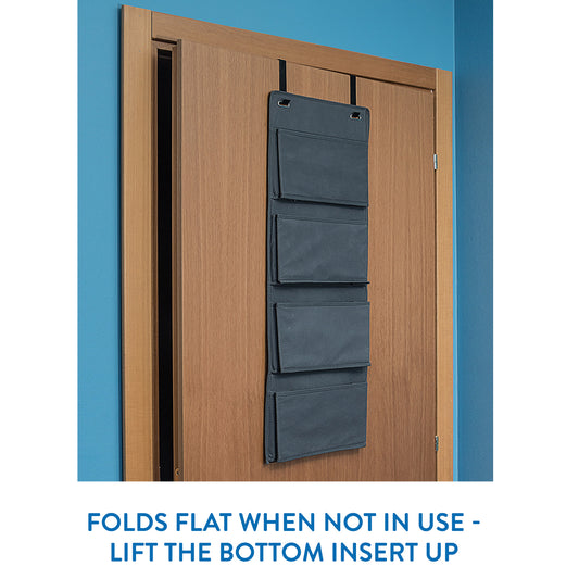 Hängeaufbewahrung Bad, Schrankorganizer, 4 Taschen Für Wickelbedarf, Textil, Grau, Tatkraft Cozy, 2