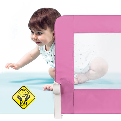 Tatkraft Guard - Faltbare Bettgitter für Kinder, Hohe Bettschutzgitter für Babys und Kleinkinder, Rosa