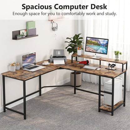 Computertisch, Schreibtisch L form, Spieltisch L-förmiger Schreibarbeitsplatz,  L Schreibtisch, schreibtisch l, Tribesigns, 2