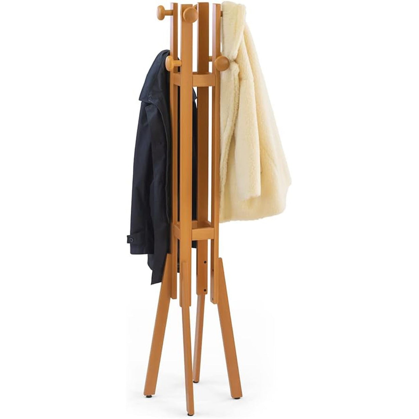 ALBA - Kleiderständer Holz, Garderobenständer, Kleiderhaken , Farbe Kirsch-Finish, 1