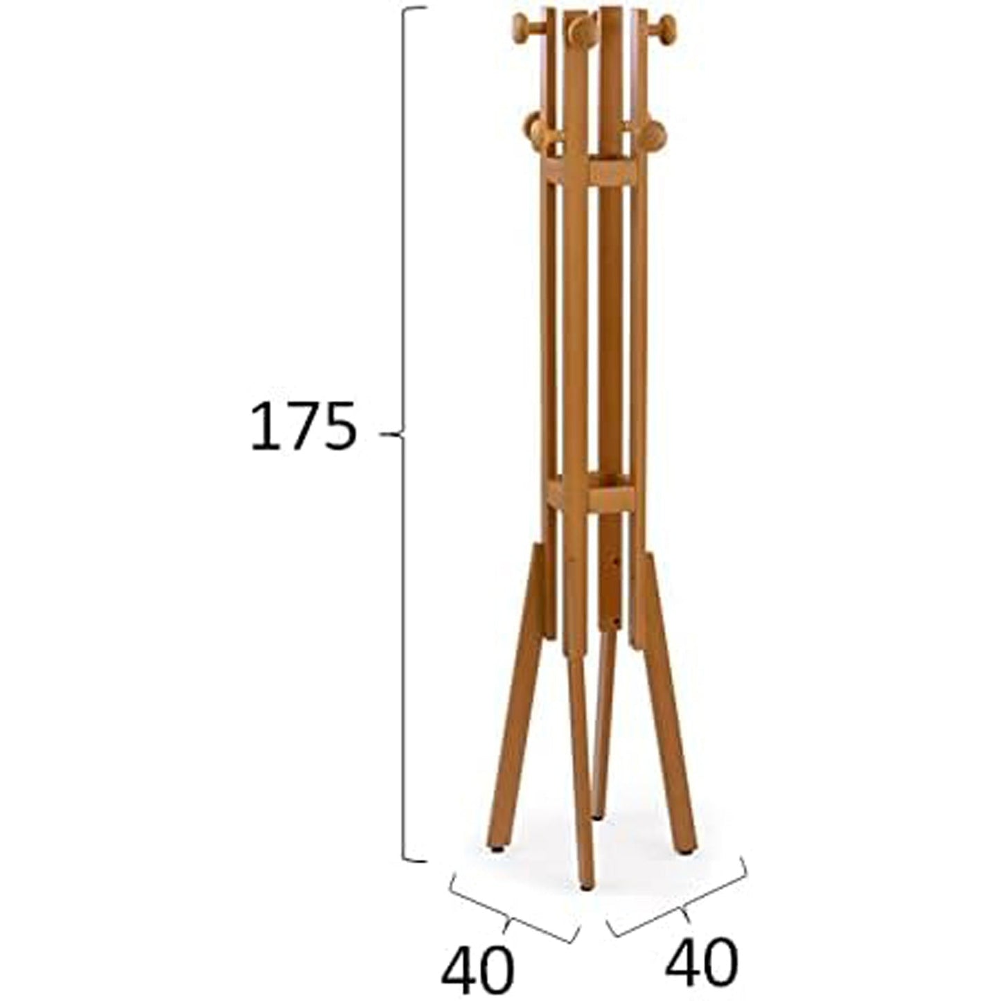 ALBA - Kleiderständer Holz, Garderobenständer, Kleiderhaken , Farbe Kirsch-Finish, 3
