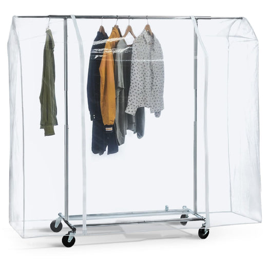 Tatkraft Big – Schutzhülle für Kleiderständer, XXL, 183×60×160 cm, Abdeckung für Kleiderstange, transparent, wasserdicht, UV-Schutz, 2 Reißverschlüsse