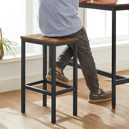 Bartisch mit Hocker, Essgruppe, Bartisch-Set, Bartisch mit 2 Stühlen set, Stehtisch  mit 2 Barhockern, VASAGLE, 3