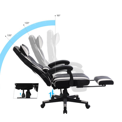 Gaming stuhl, home office stuhl,  gaming stühle, schwarz-grau, bürostuhl - SONGMICS 1