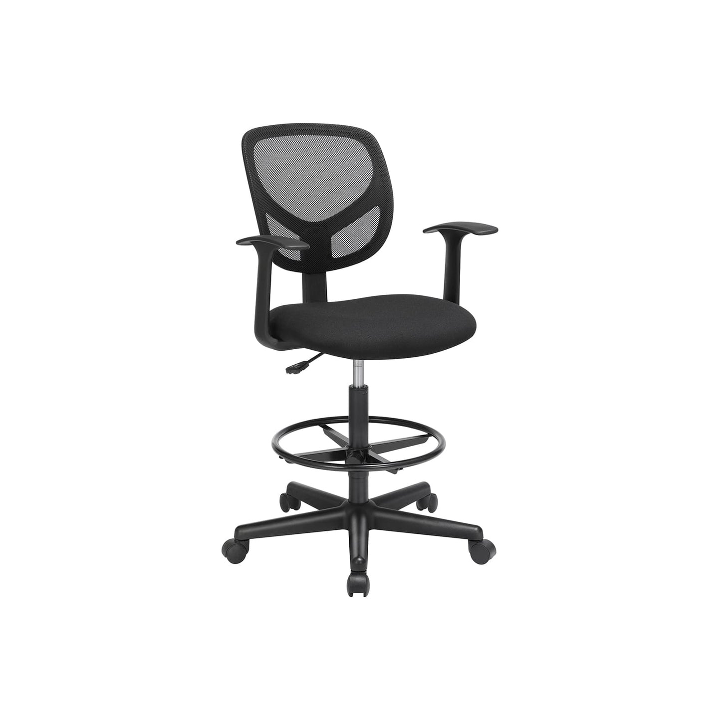 Bürostuhl, ergonomischer Stuhl, Bürostuhl aus Stoff, schwarz - SONGMICS