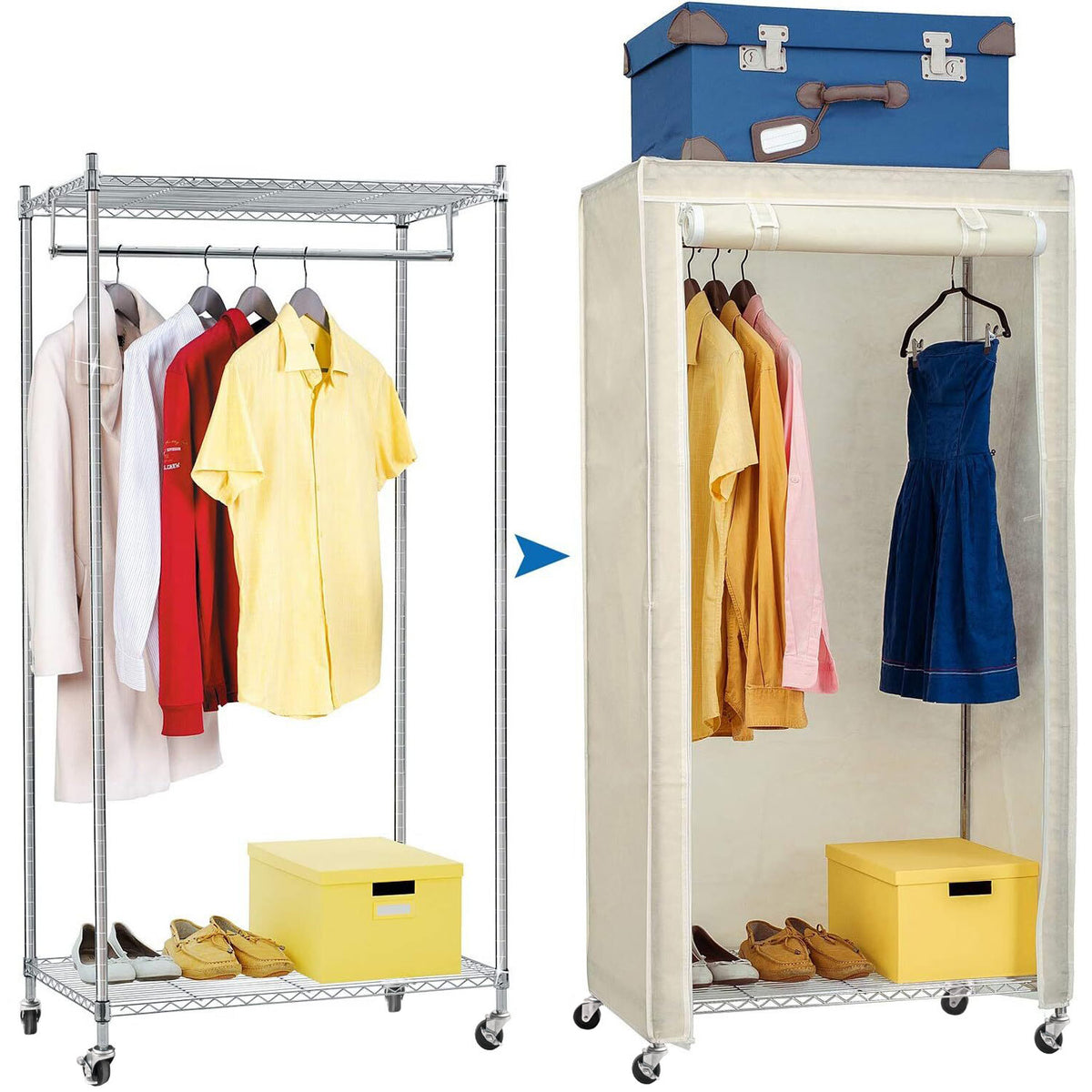 Stoffschrank, Faltschrank, Creme, Art moon Buffalo –
