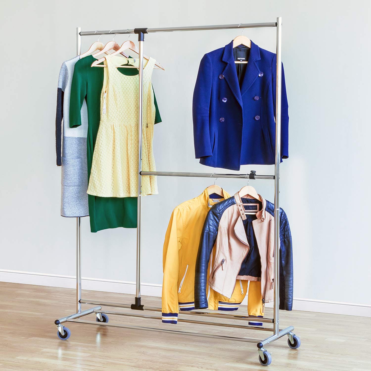 Kleiderständer, Kleiderständer Stabil, Schwerlast Kleiderständer, Rollgarderobe, variabel Kleiderstangen, Tatkraft Marvel, 1