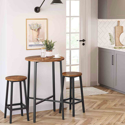 Barhocker, 2er Set Barstühle, Küchenstühle mit stabilem Stahlgestell, Höhe 65 cm