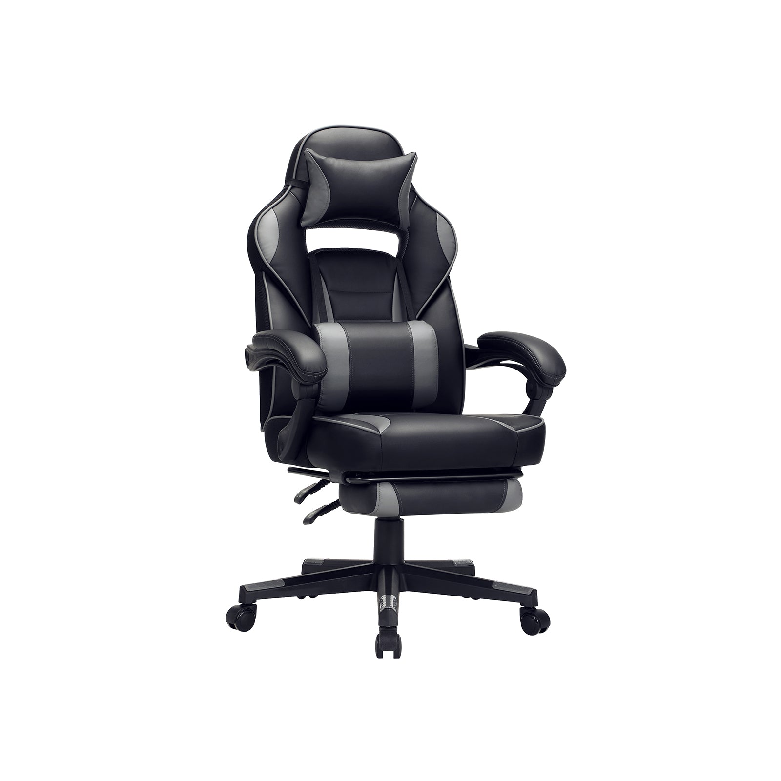 Gaming Stuhl, Gaming Sessel, Gamingstuhl schwarz-grau, bis 150 kg belastbar, SONGMICS, 1