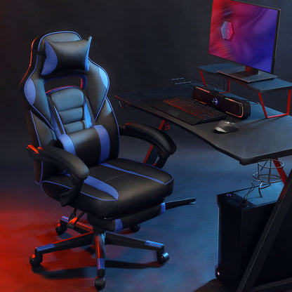 Gaming stuhl, home office stuhl,  gaming stühle, Schwarz Blau - SONGMICS -bis 150 kg belastbar