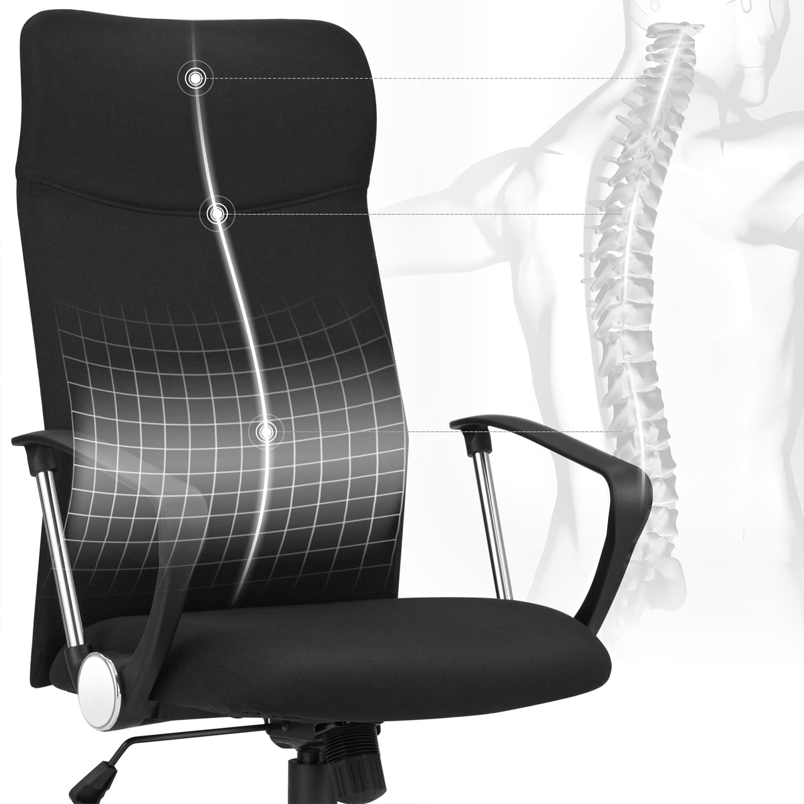 Eine ergonomische Rückenlehne für eine angenehme Sitzhaltung und Wippfunktion zur Entspannung Ihres Körpers
