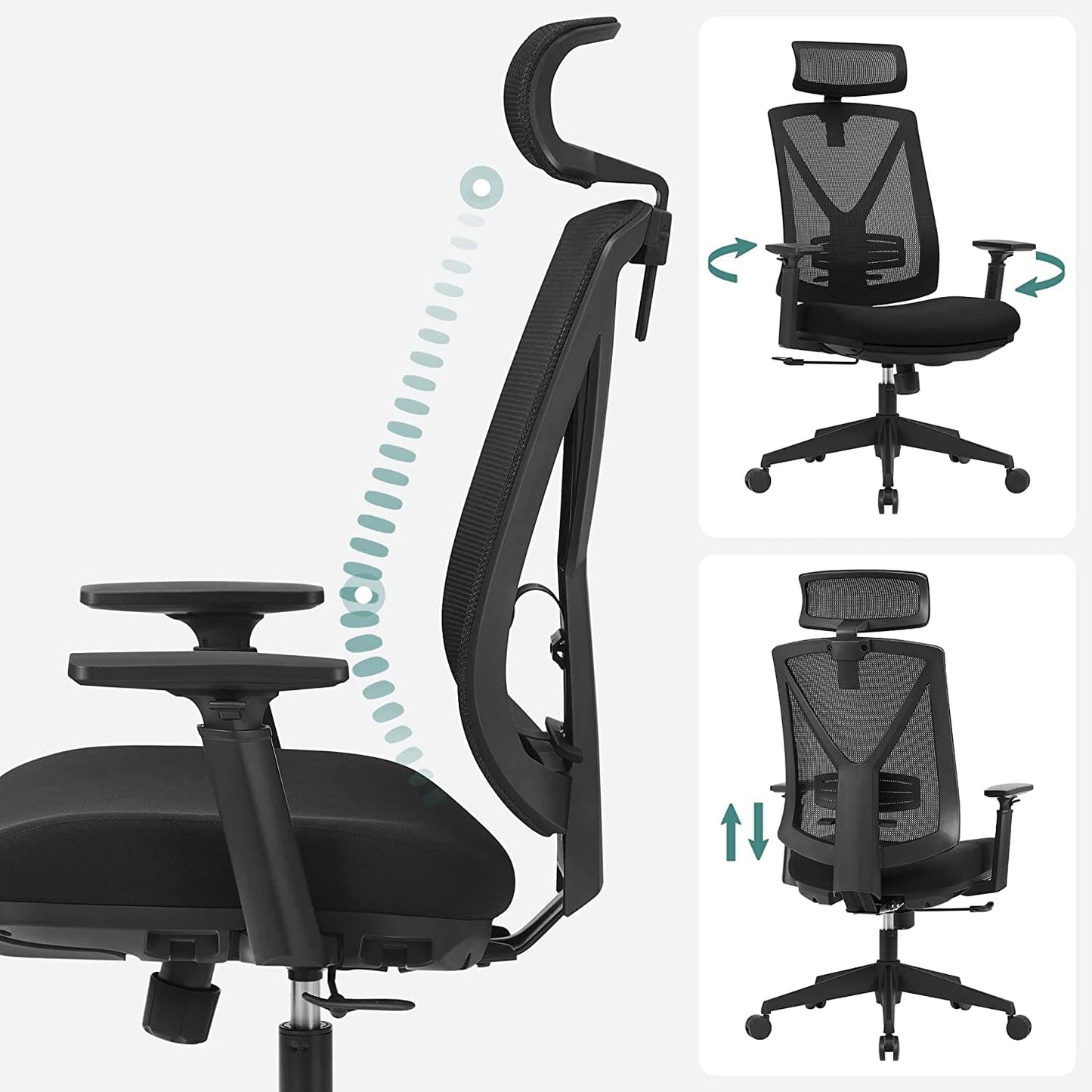 Einen ergonomischen Bürostuhl mit Netzbespannung, der zusätzlichen Komfort für Ihren Kopf, Nacken, Rücken sowie Ihre Arme bietet und gleichzeitig Ihrer Produktivität einen neuen Schub verleiht