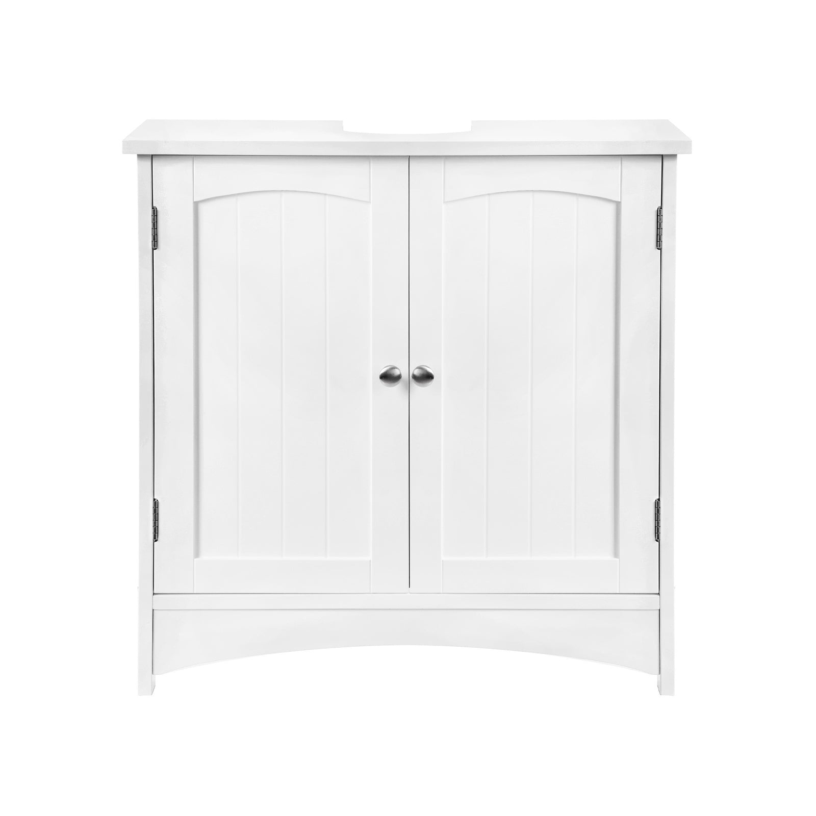 Waschbeckenunterschrank Unterschrank Badezimmerschrank 2 Türen mit Verstellbarer Einlegeboden Holz, Weiß