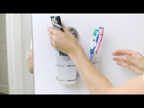 Tatkraft Odr - Zahnbürstenhalter Wand, 2 Becher Saugnapf, Einfache Montage Ohne Werkzeug