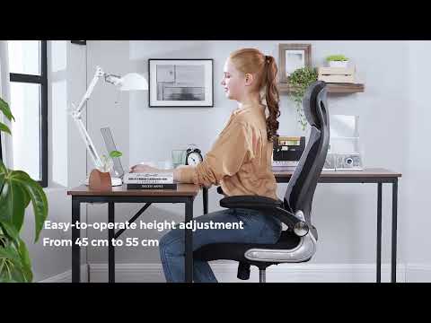 SONGMICS - Bürostuhl mit Netzbezug & Kopfstütze, 120 kg