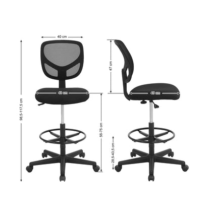 office stuhl, burostuhl, computerstuhl - H98,5-118,5 x B48cm, SONGMICS